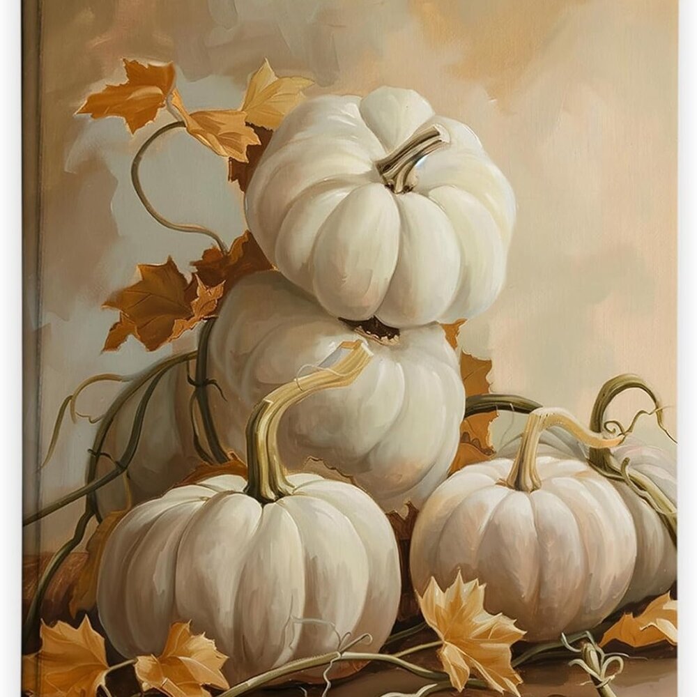 Fall Wall Art Decor Canvas, Fall Autumn Pumpkin Pictures Wall Decor Decorations